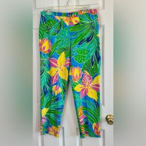 Lauren Ralph Lauren Tropical Colorful Floral Print Ankle Pants Size 12 MSRP $165